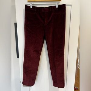 Banana Republic velvet burgundy ankle/crop SLOAN pant